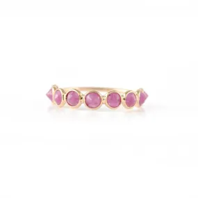 14K Gold Ruby Half Eternity Band