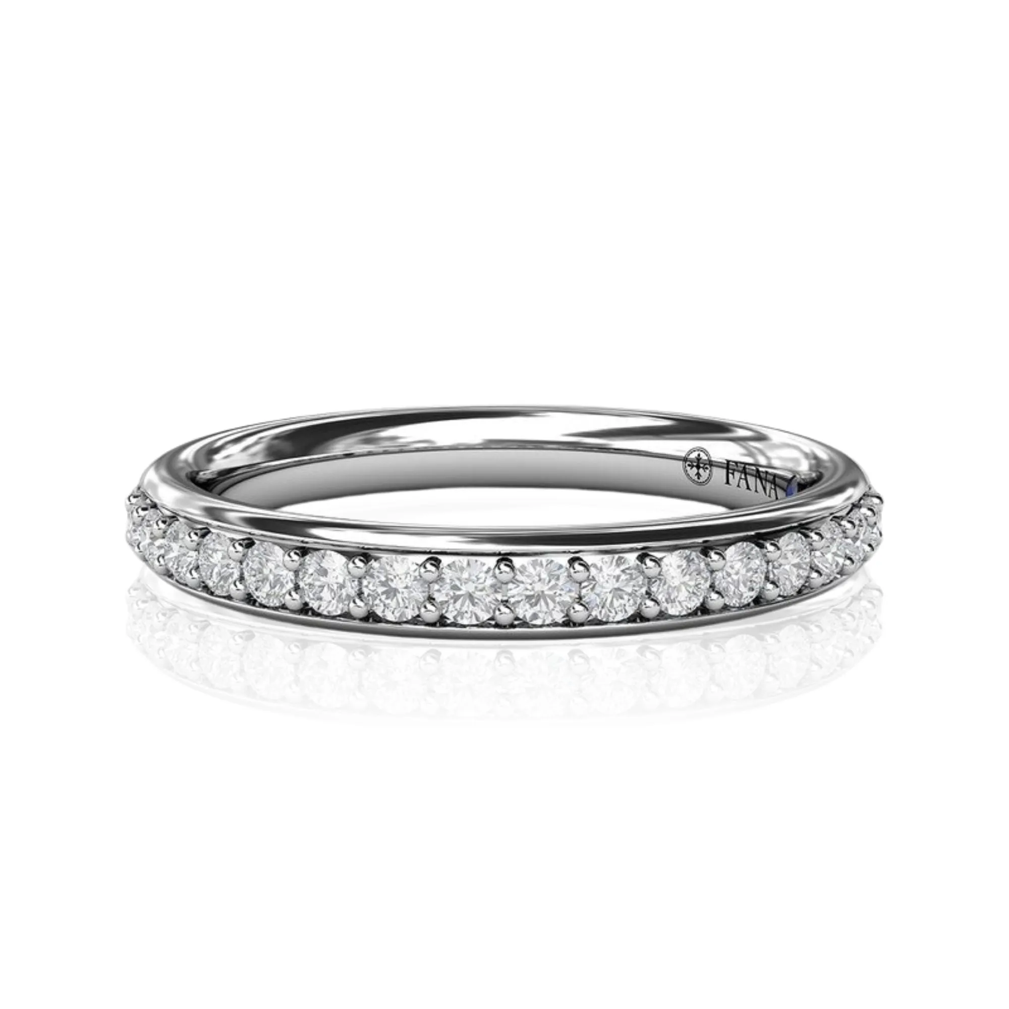 14K WHITE GOLD BEAD AND CHANNEL SET DIAMOND WEDDING BAND 0.32CTW