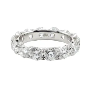 14K WHITE GOLD BEAD-SET DIAMOND ETERNITY BAND 5.50CTW