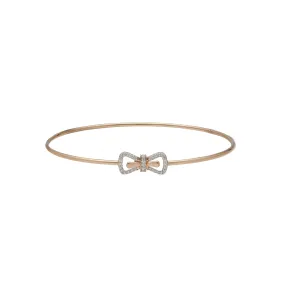 18K Rose Gold & 0.12 Carat Diamond Bangle (3.4gm)