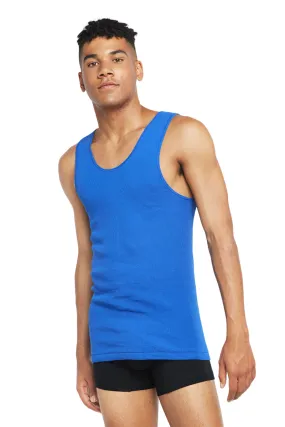 3 x Bonds X-Temp Blue Mens Chesty Cotton Plain Singlet Vest Tank Top