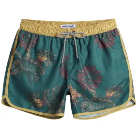 4.5 Inch Inseam Vintage Floral Swim Trunks