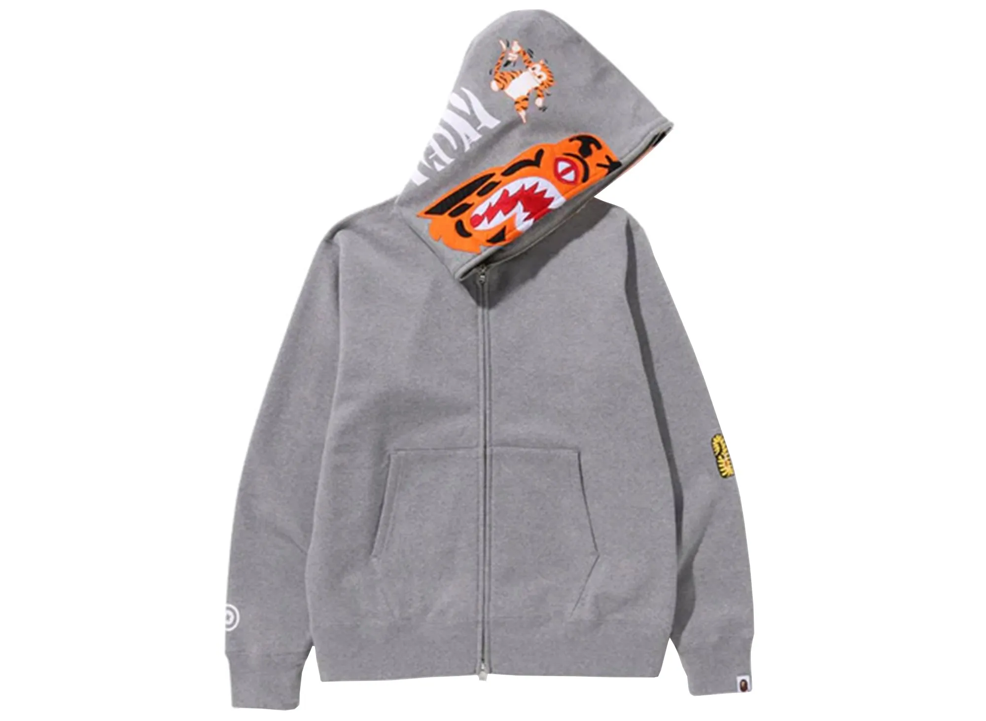 A Bathing Ape Tiger Full Zip Hoodie in Gray xld