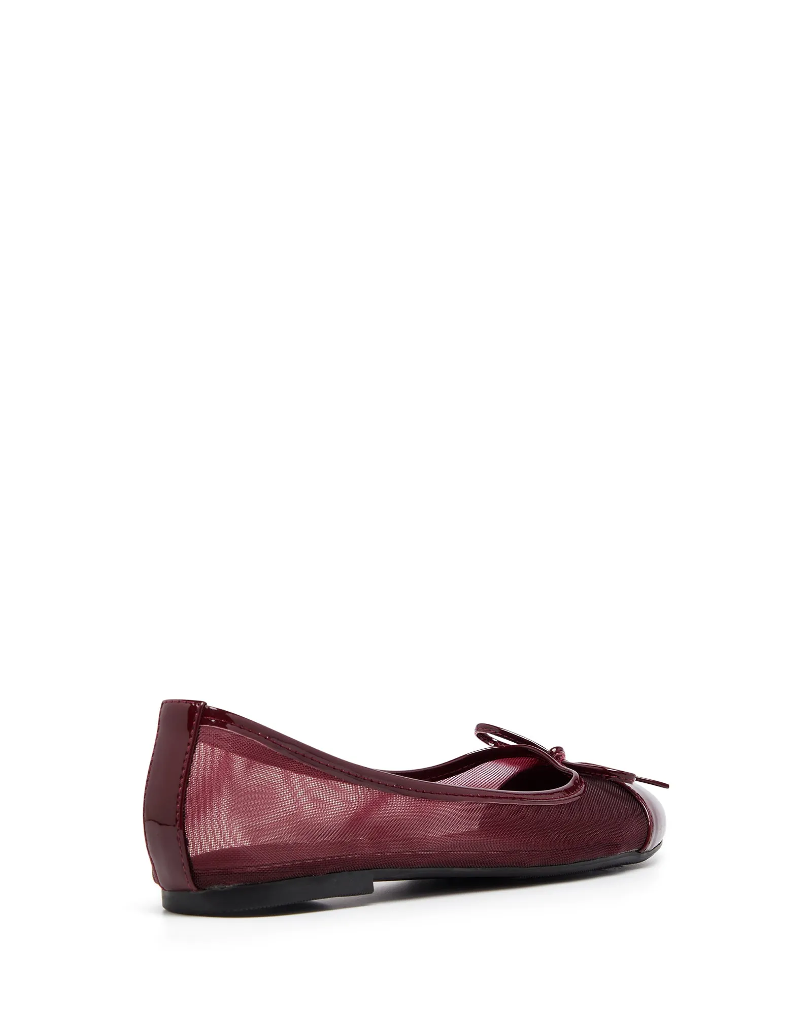 Ally Mesh Ballet Flat Cherry Patent