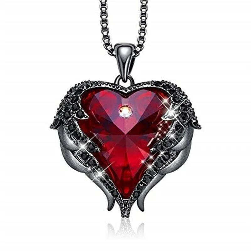 Angel Wings Heart Swarovski Crystal Pendant