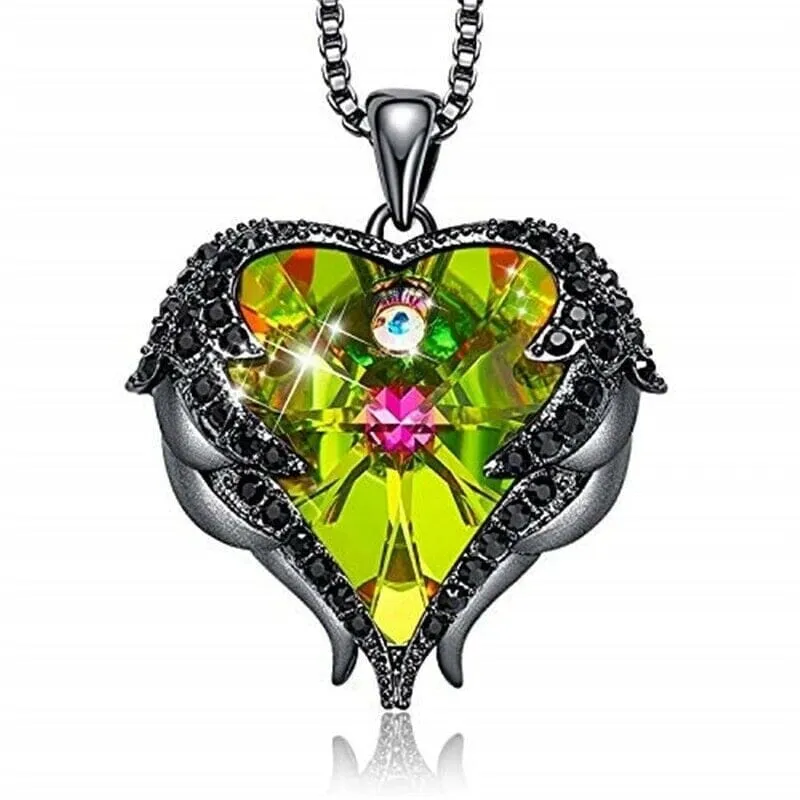 Angel Wings Heart Swarovski Crystal Pendant