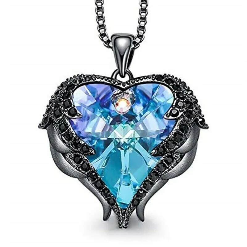 Angel Wings Heart Swarovski Crystal Pendant