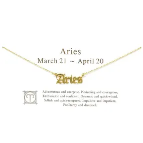 ARIES Zodiac Plate Short Chain Necklace