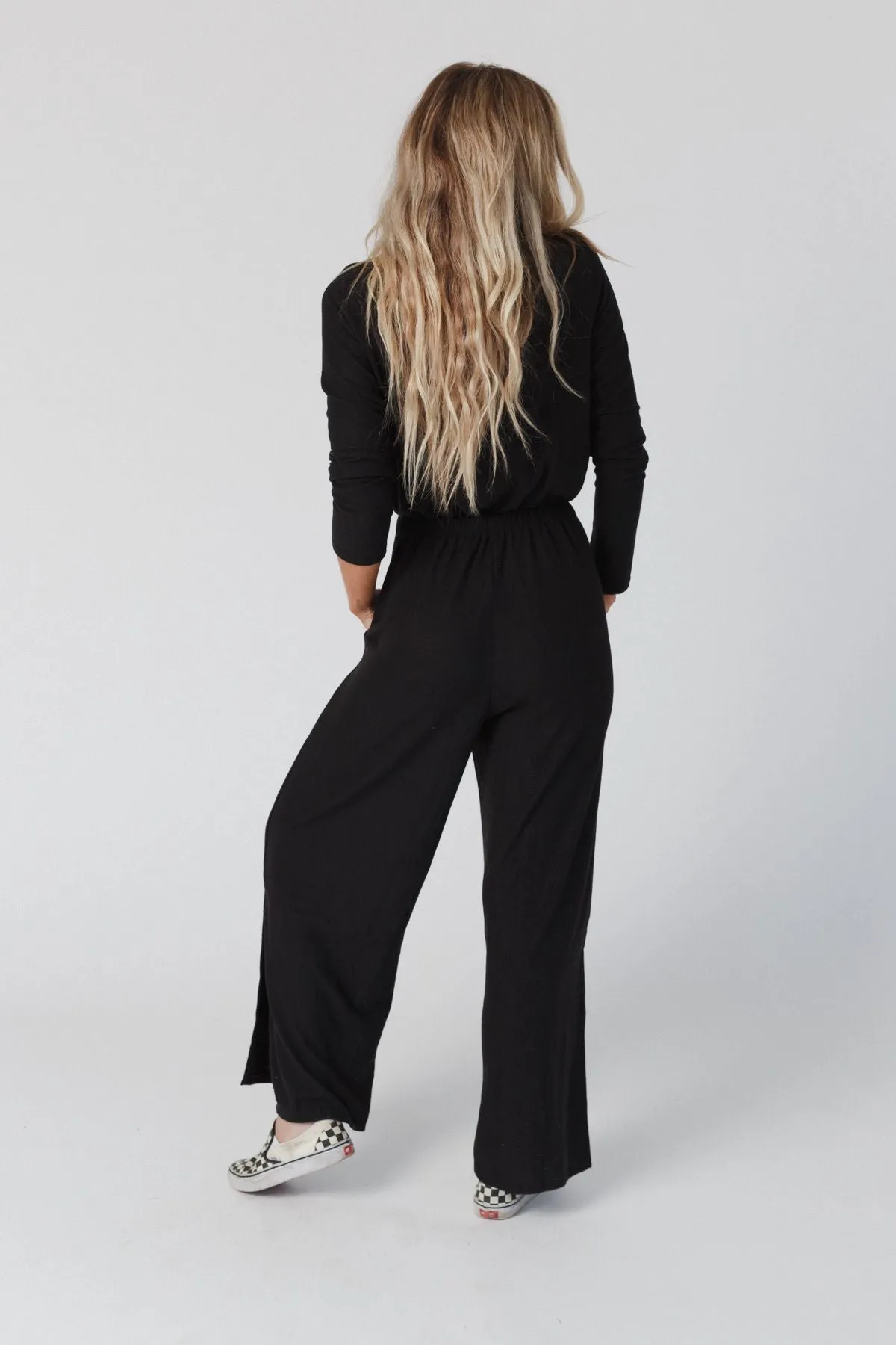 As It Was Cross Front Jumpsuit - Black