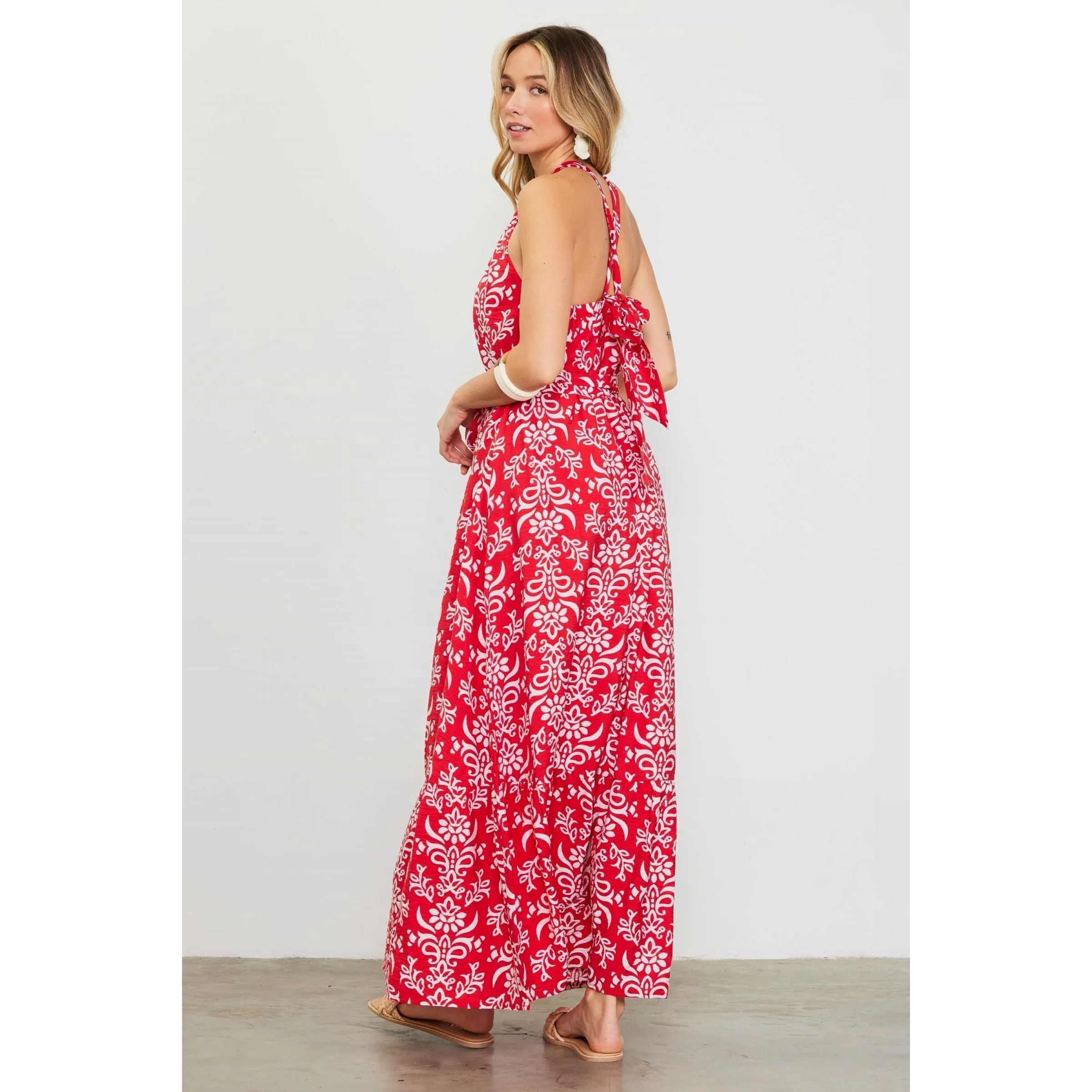 Ayanna Printed Halter Neck Maxi Dress