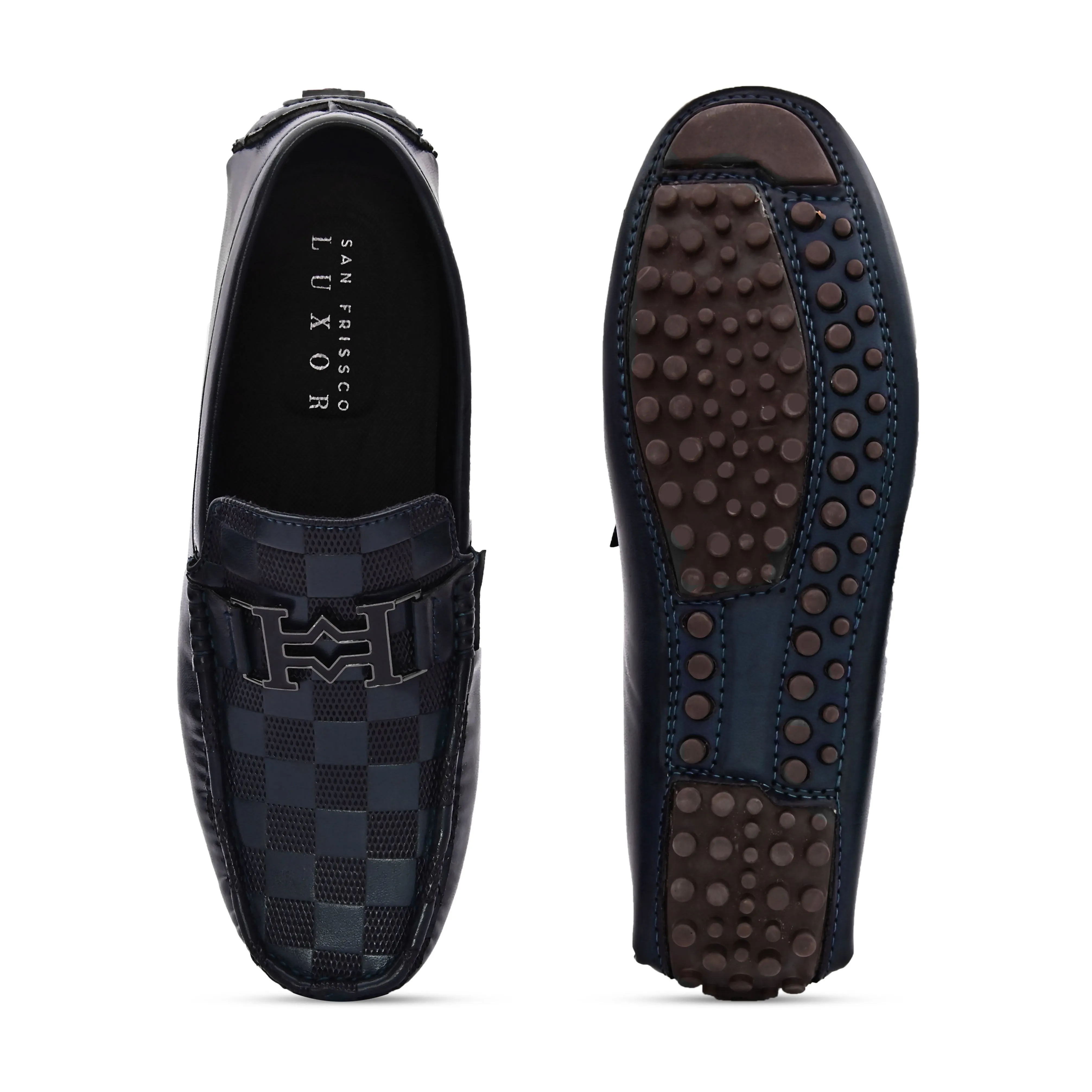 Bauble Blue Textured Driving Loafers