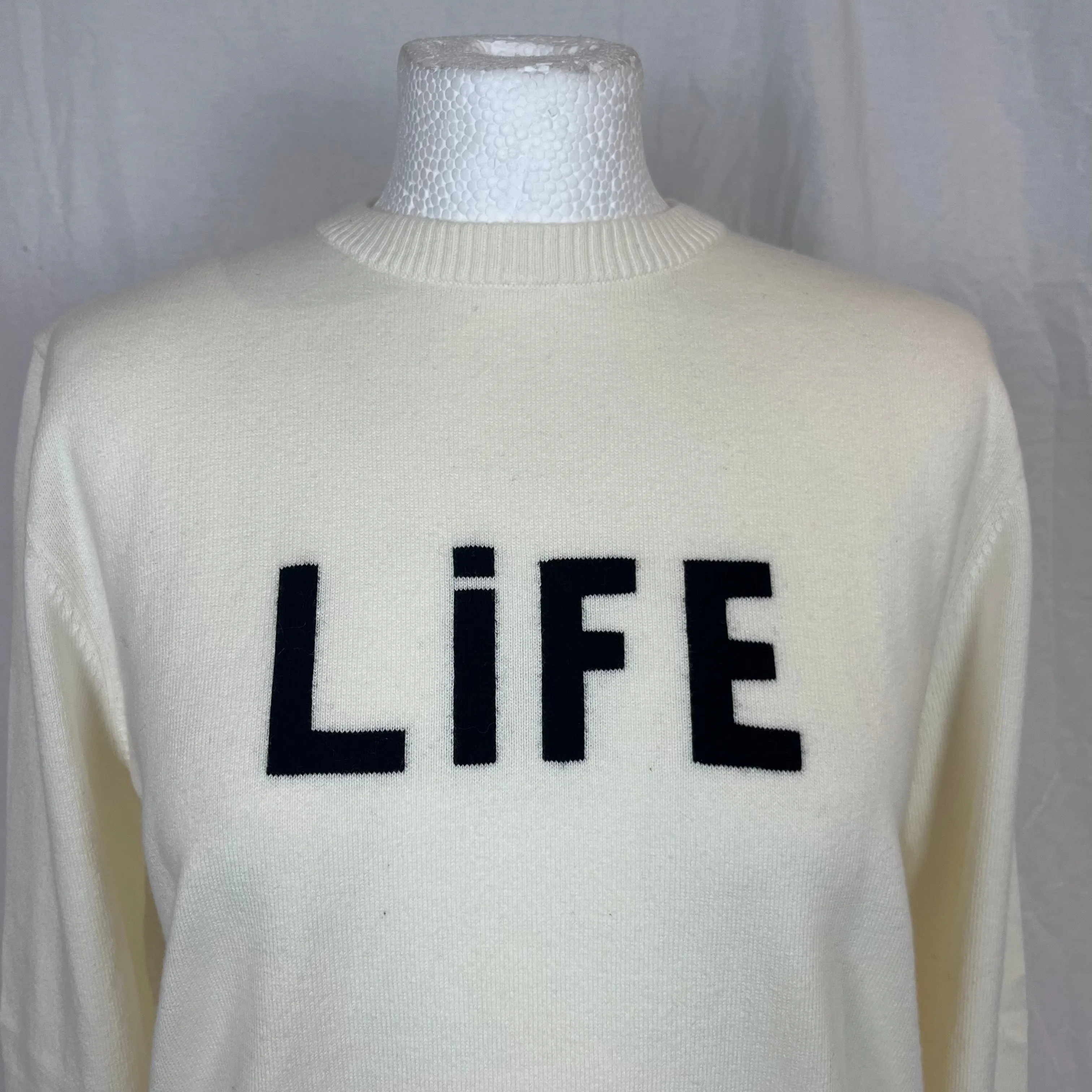 Bella Freud Brand New 295 Cream LIFE Cotton & Cashmere Sweater XS