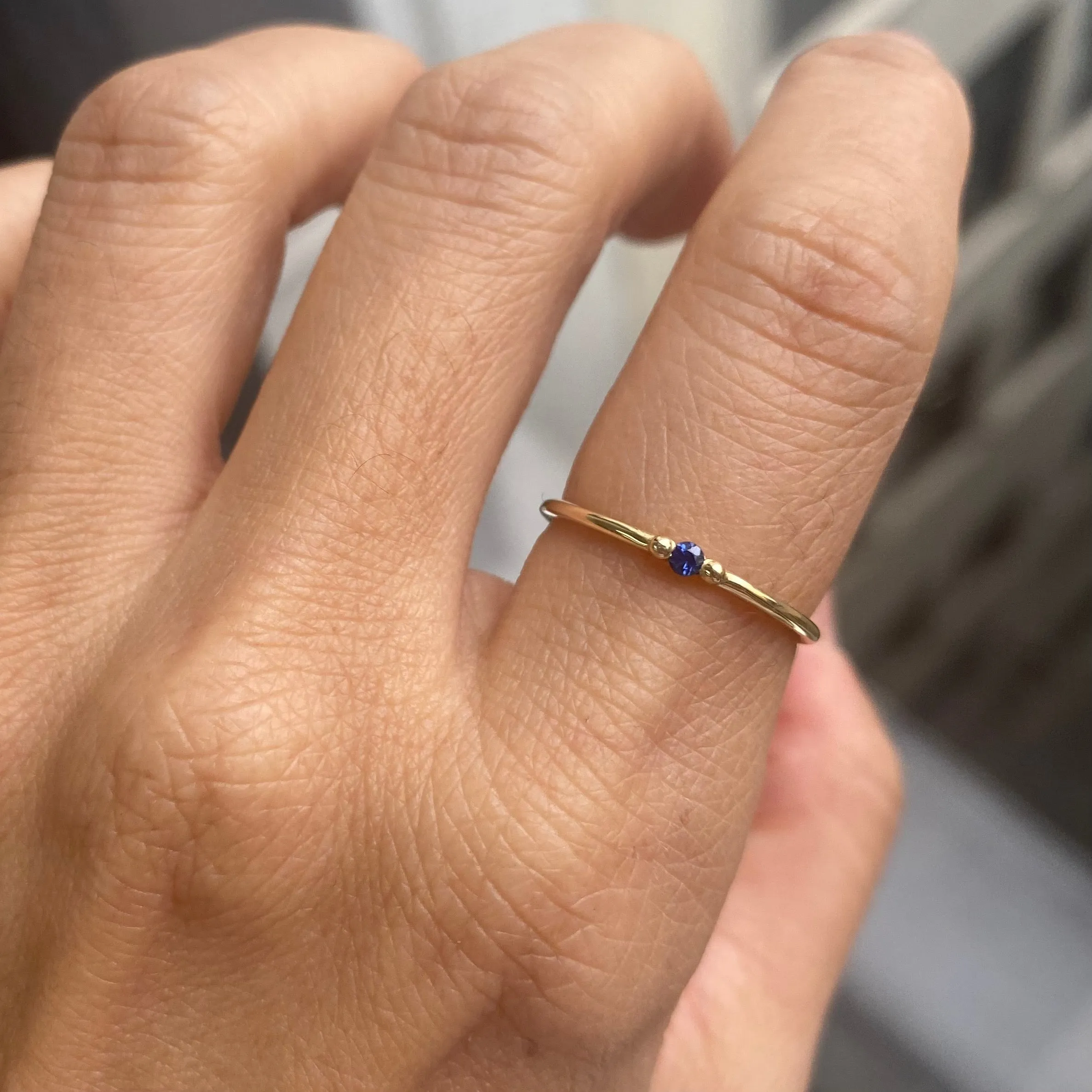 Blue Sapphire Ball Ring