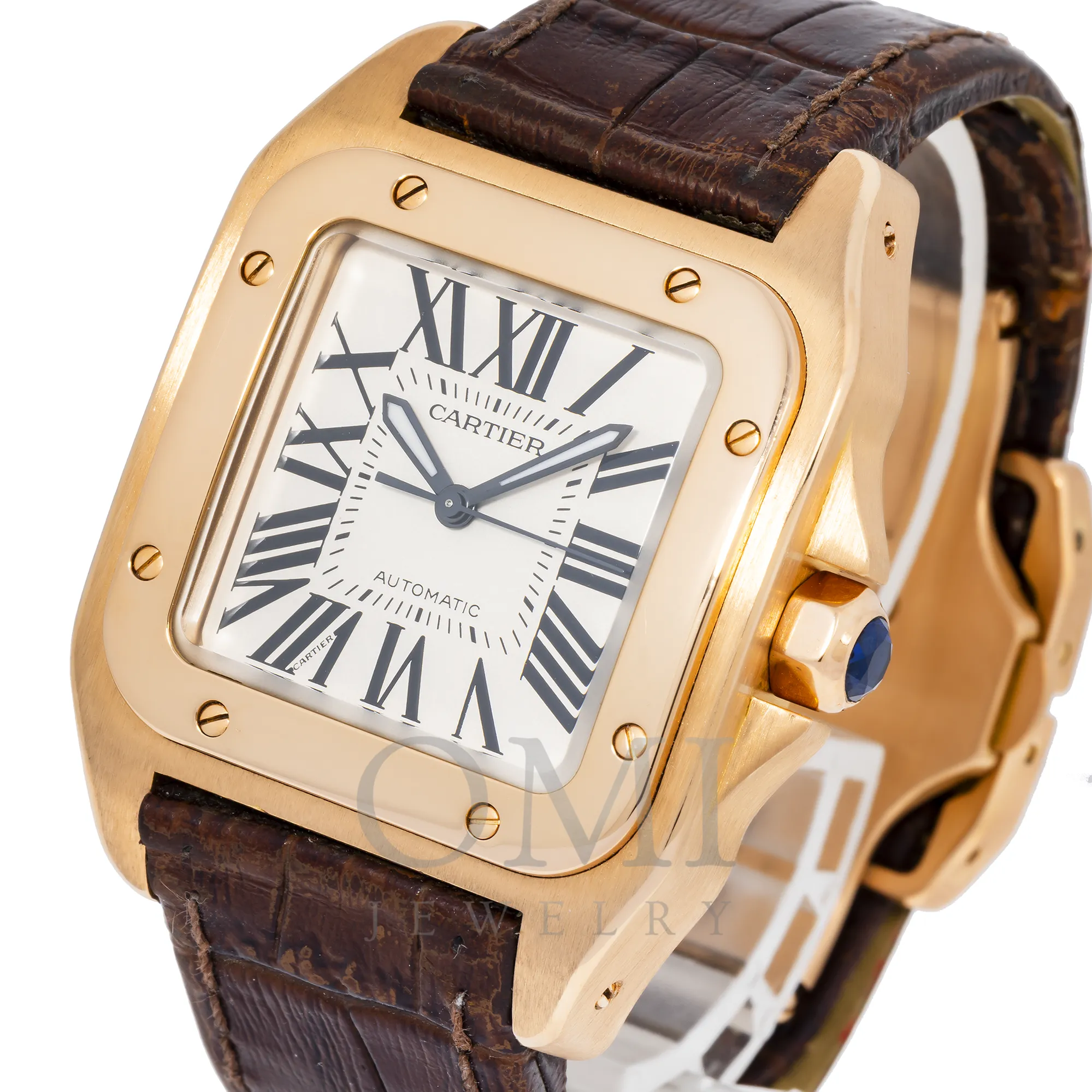 CARTIER SANTOS DE CARTIER WGSA0019 39.8MM WHITE DIAL WITH LEATHER  BRACELET