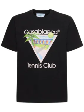 CASABLANCA Tennis Club Icon Screen Printed T-shirt Black