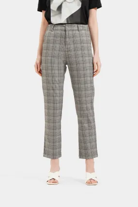 Checkered Straight Leg Trousers