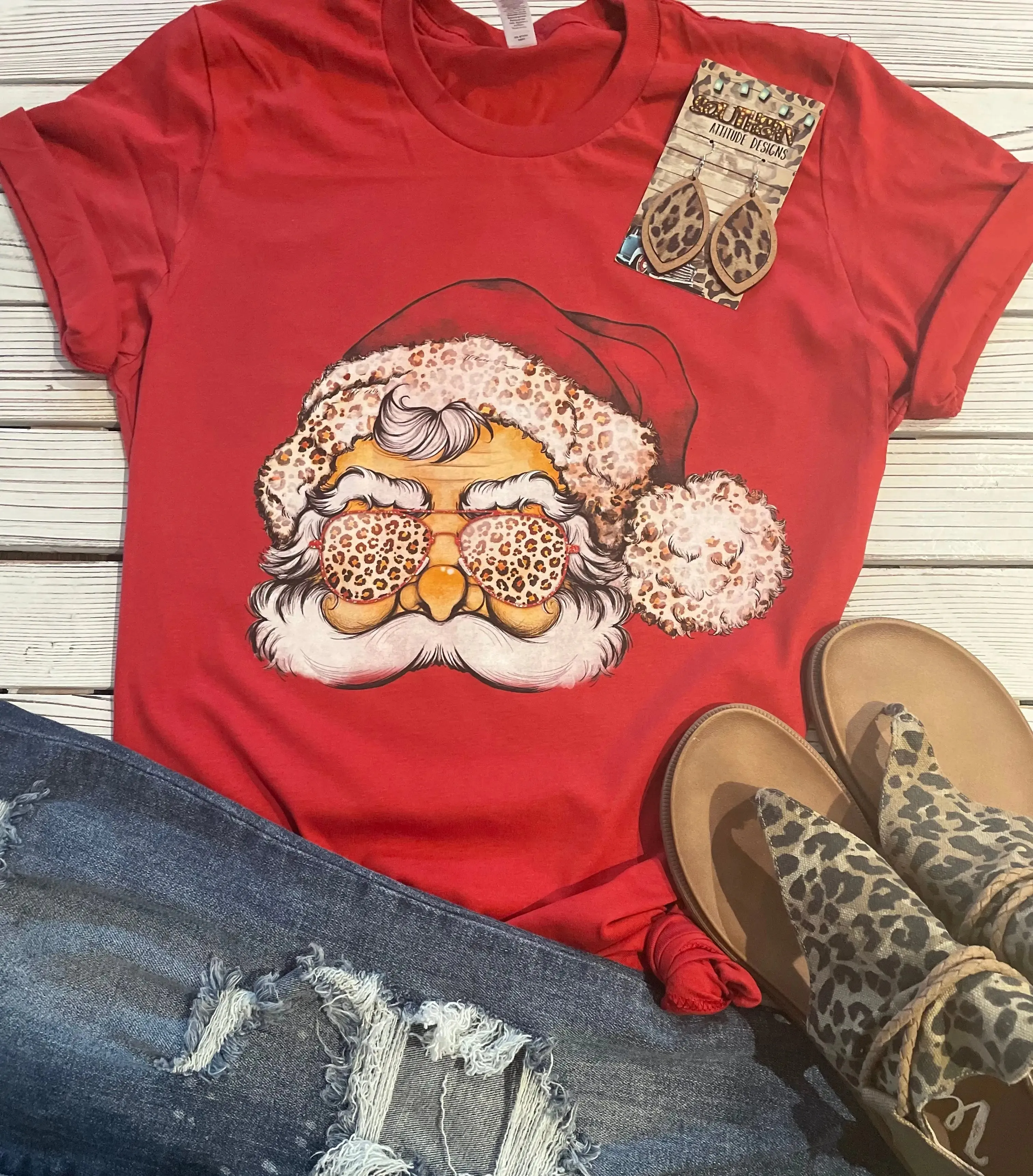 Chill Leopard Santa Graphic Tee