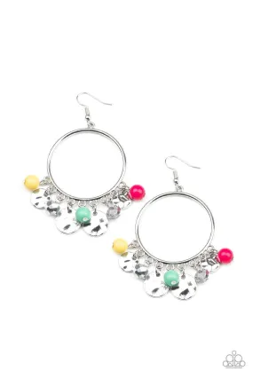 Chroma Chimes Multi-color Bead and Silver Earrings - Paparazzi Accessories