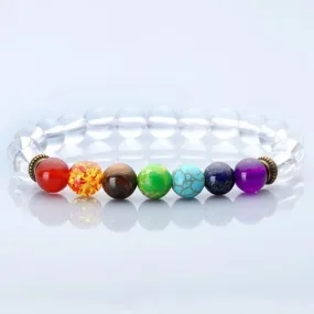 Clear Stone 7 Chakra Bracelet