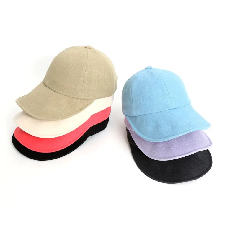 Cool Summer Linen Solid Baseball Caps Hats Velcro Wire Wide Brim Unique Novelty Unisex Mens Womens Adjustable Korean Kpop Style Fashion Accessories Lightweight