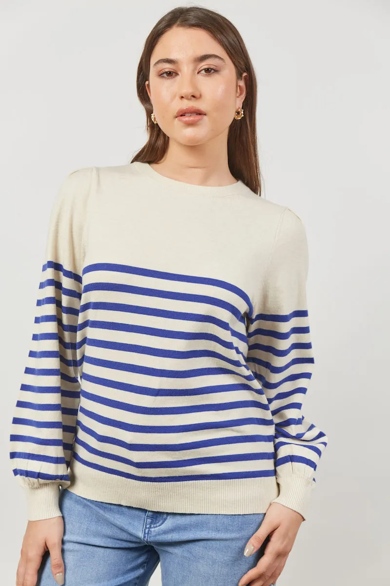 Cosmo Stripe Jumper, Creme