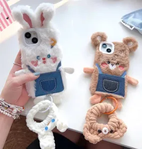 Cute Rabbit and Bear Phone Case for iphone 11/11pro/11pro max/12/12mini/12pro/12pro max/13/13pro/13pro max/14/14plus/14pro/14pro max/15/15pro/15pro max PN6299