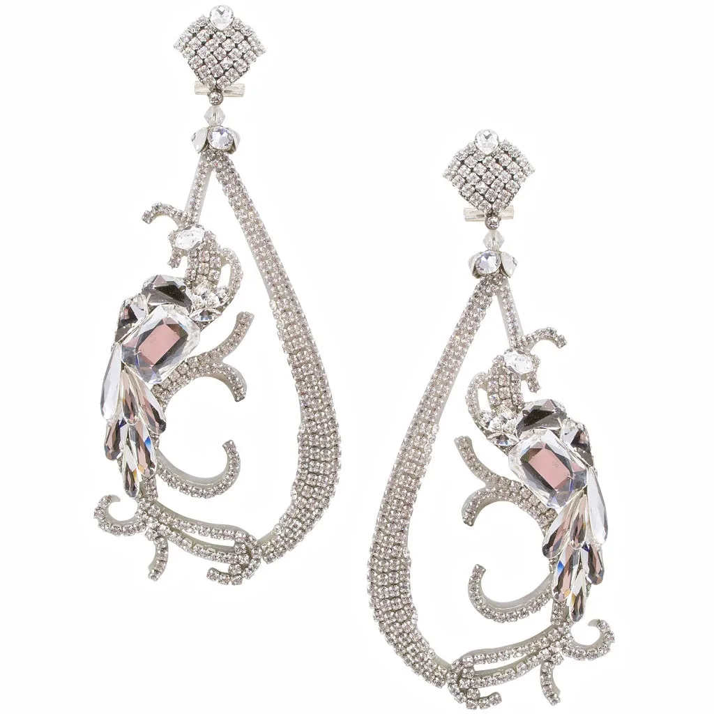 Dramatic Crystal Statement Earrings by DUBLOS