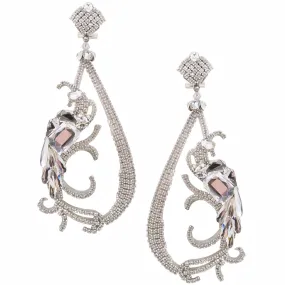 Dramatic Crystal Statement Earrings by DUBLOS