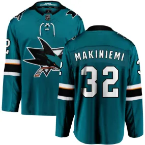 Eetu Makiniemi San Jose Sharks Fanatics Branded 2021/22 Home Breakaway Jersey - Teal