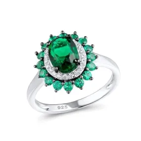 Emerald Crystal 925 Sterling Silver Ring