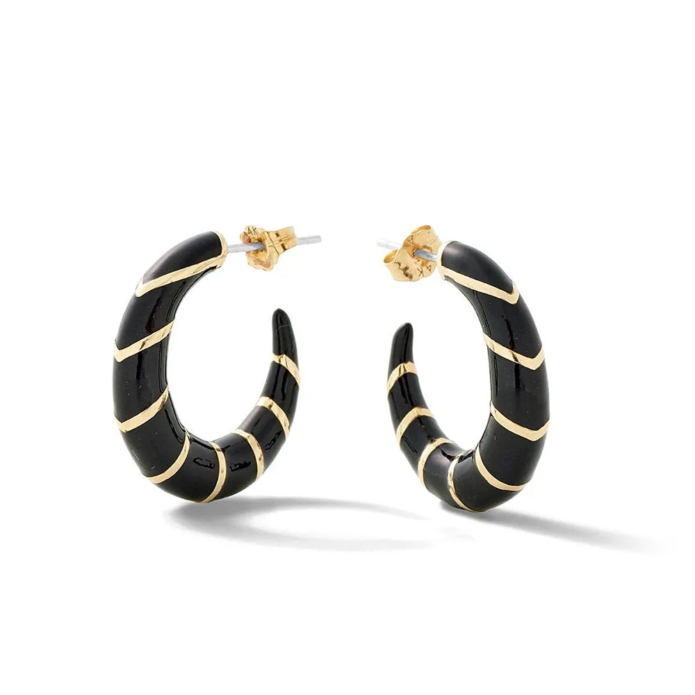 Enamel Hoop Round Fashion Hoop Earring - 3 Colors