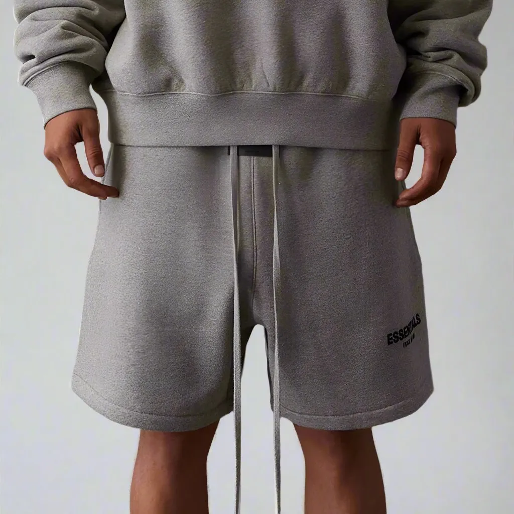 FEAR OF GOD Essentials Felt Logo Sweat Shorts Dark Oatmeal