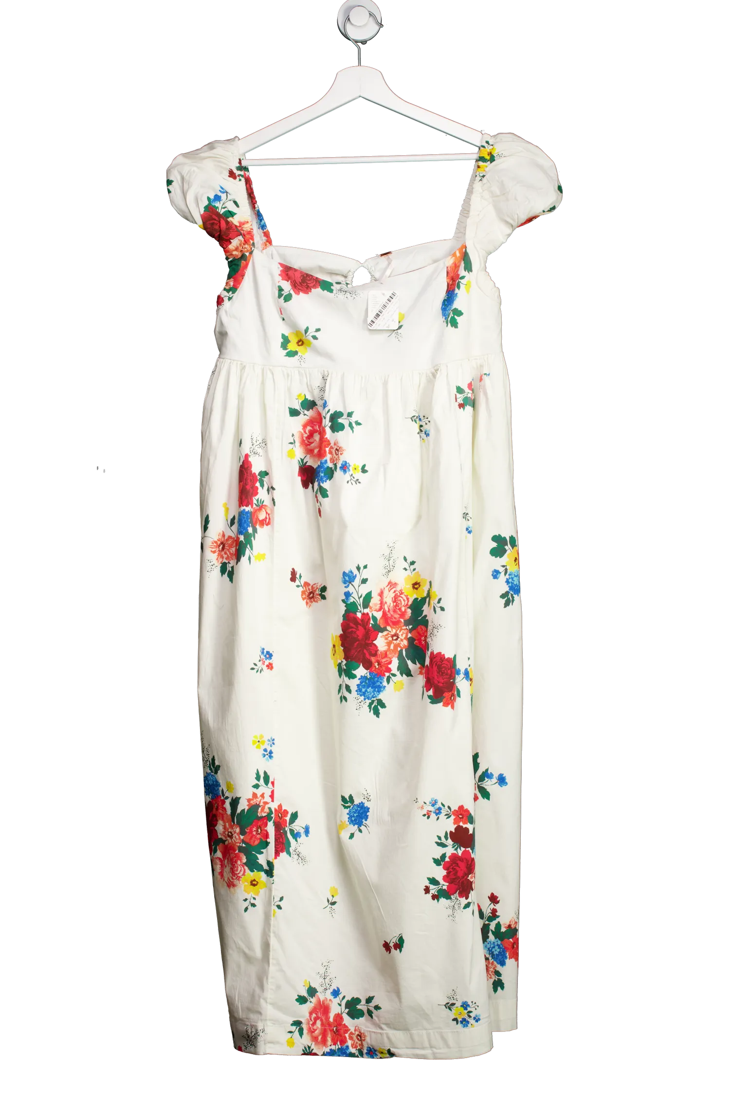 Free People Cream Linda Lou Poplin Maxi Dress UK S