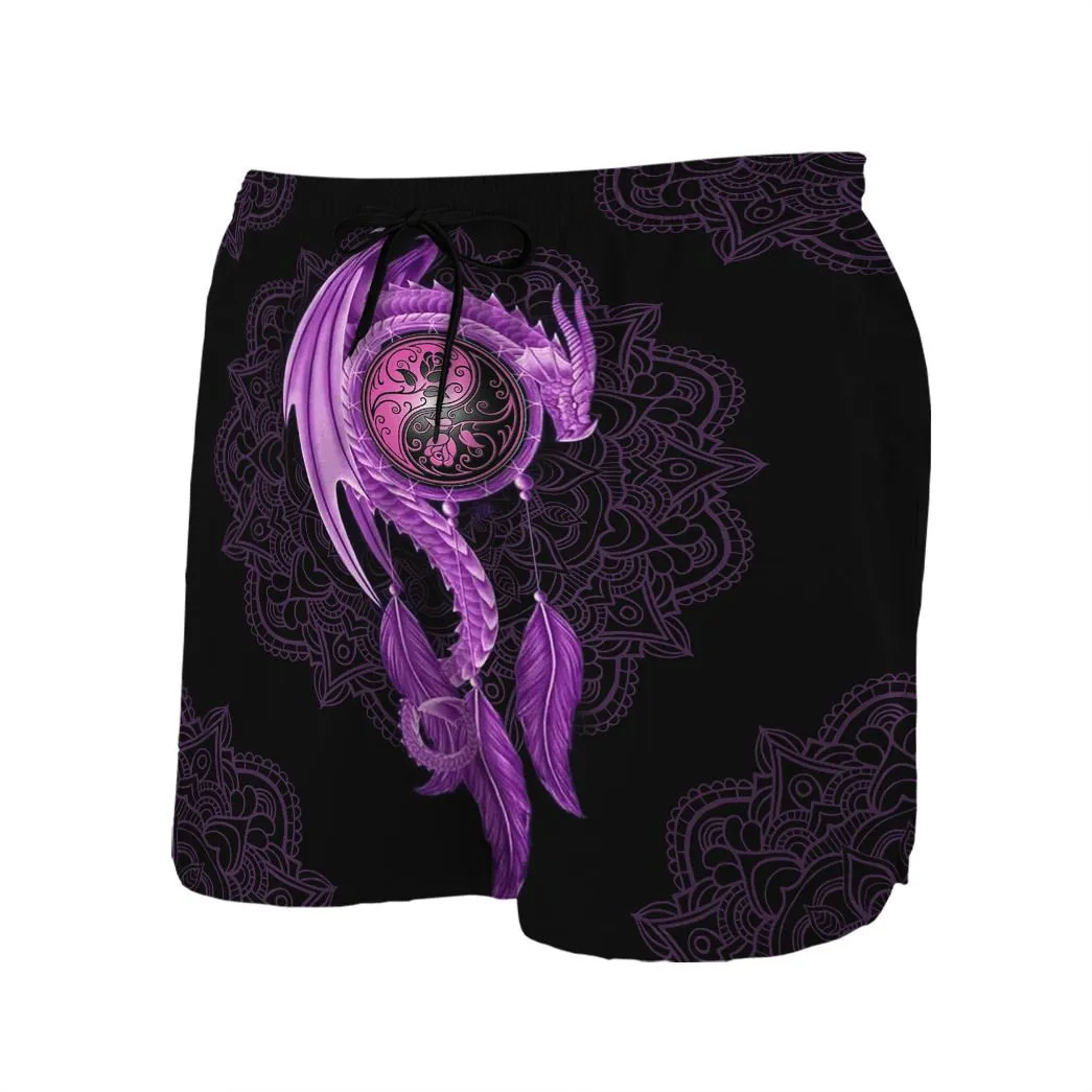 Gearhuman 3D Mandala Purple Dragon Shorts