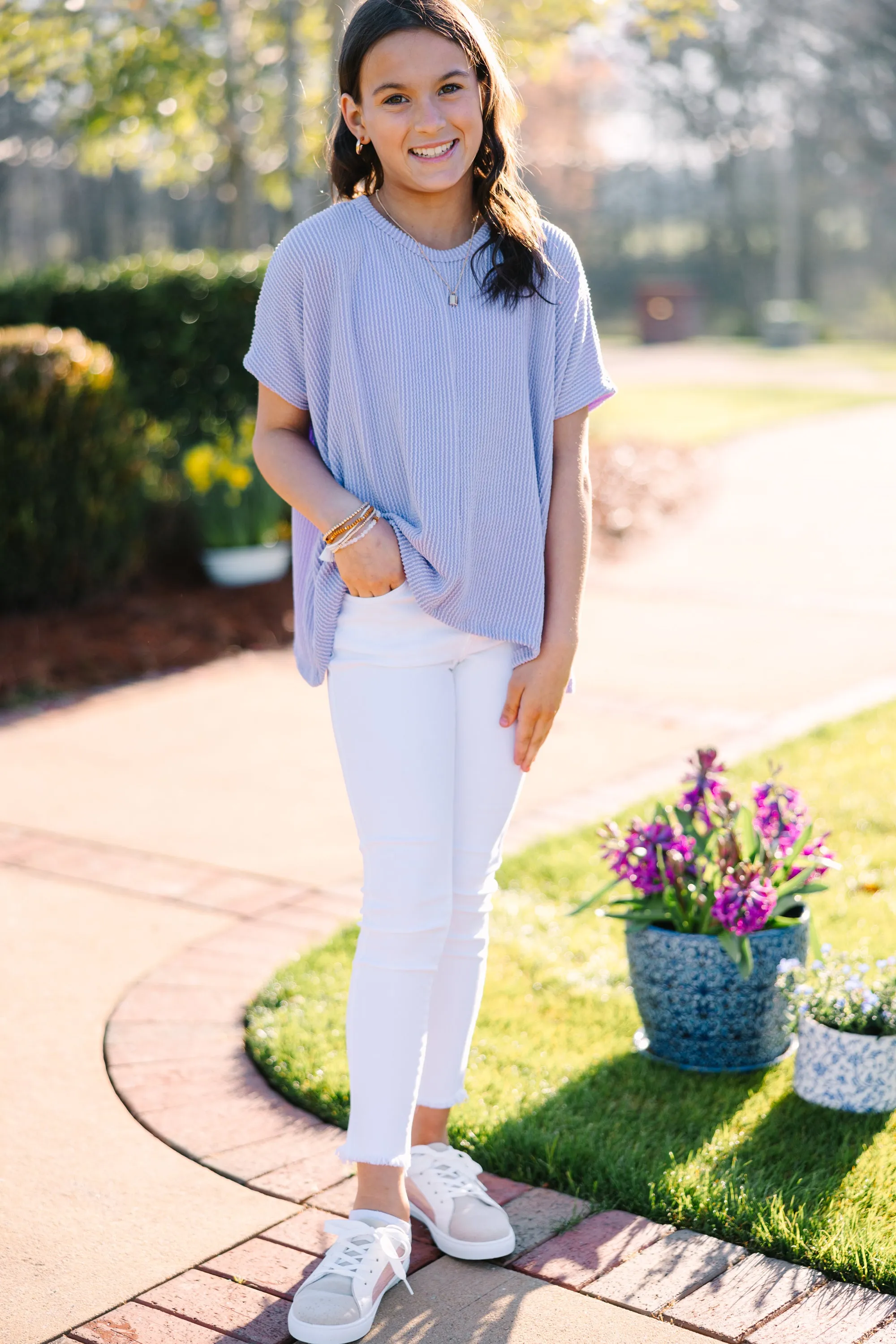 Girls: Confident Decisions Lavender Purple Ribbed Top