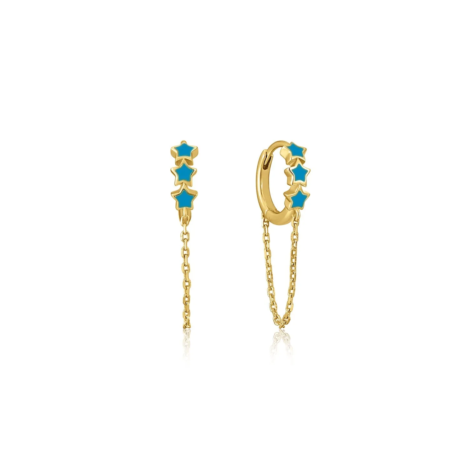 Happy Kids II | Passionfruit Single Earring | Blue Enamel | 14K Gold Plated 925 Silver