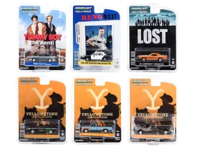 Hollywood Series Set of 6 pieces Release 38 1/64 Diecast Model Cars by Greenlight