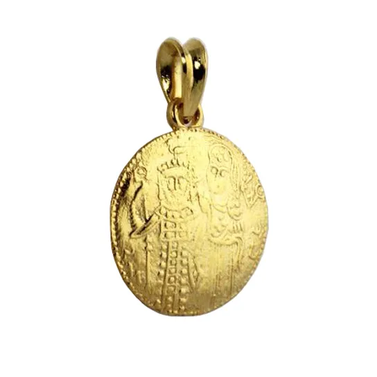 Jesus Christ Victorious Round Gold Medallion