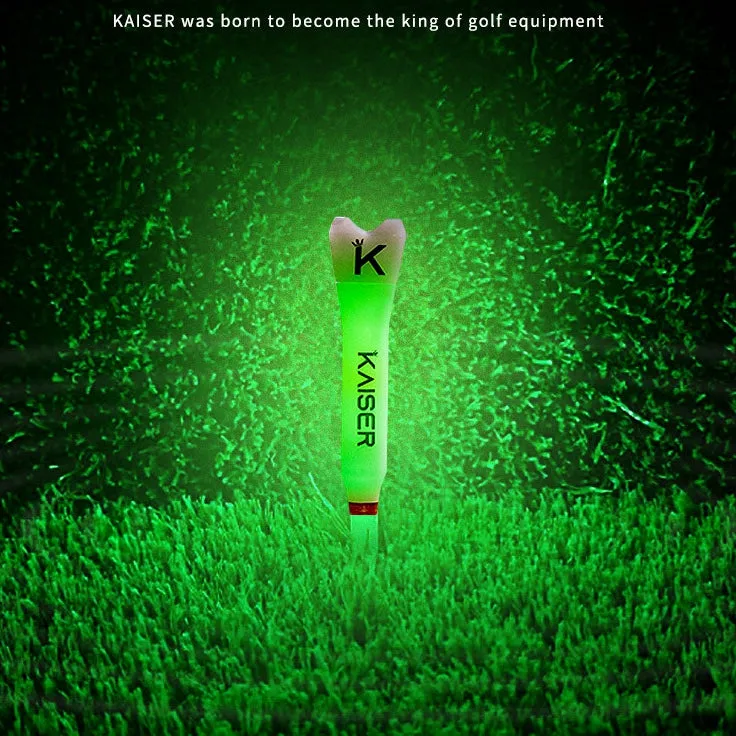 KAISER T2 Golf Tees Day Night Gifts Accessory Sets/ Long 2pcs Short 1pcs/ distance increase luminous anti-slicing Height fix Holders Glow in Dark Light up Flashing Made in Korea