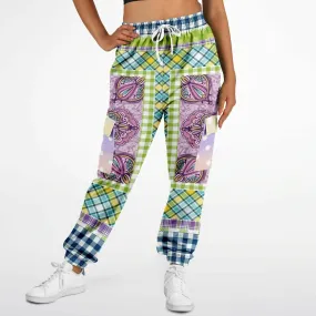 Kaleido-Scape Purple Plaid Unisex Cargo Sweats