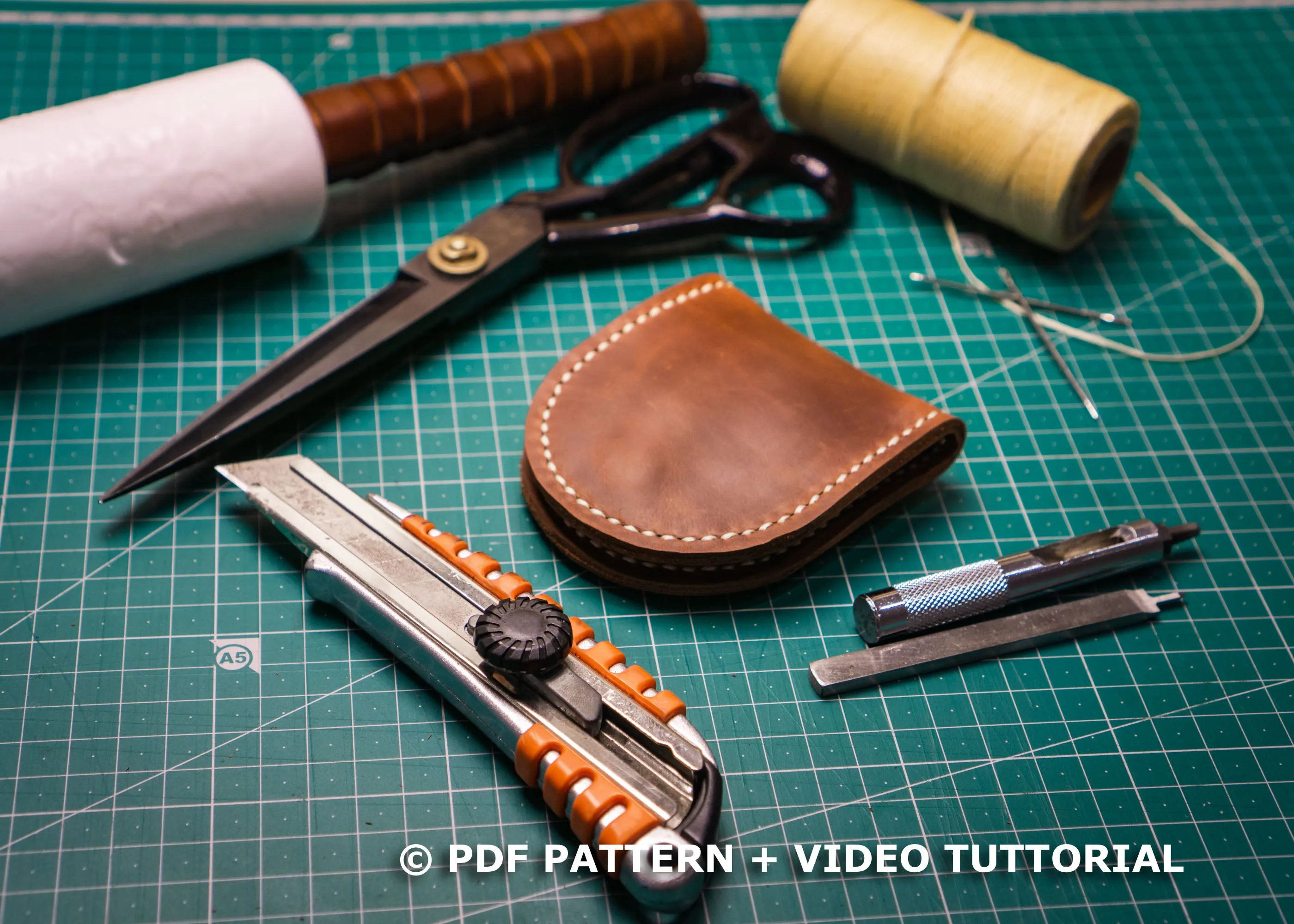 LEATHER PATTERN- Leather Coin Pouch, PDF Download, Template, DIY