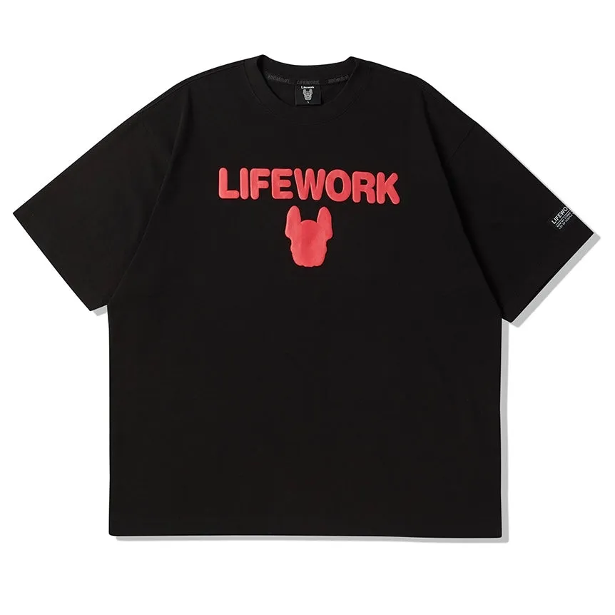 LifeWork Embossed Bulldog Logo Tee Black