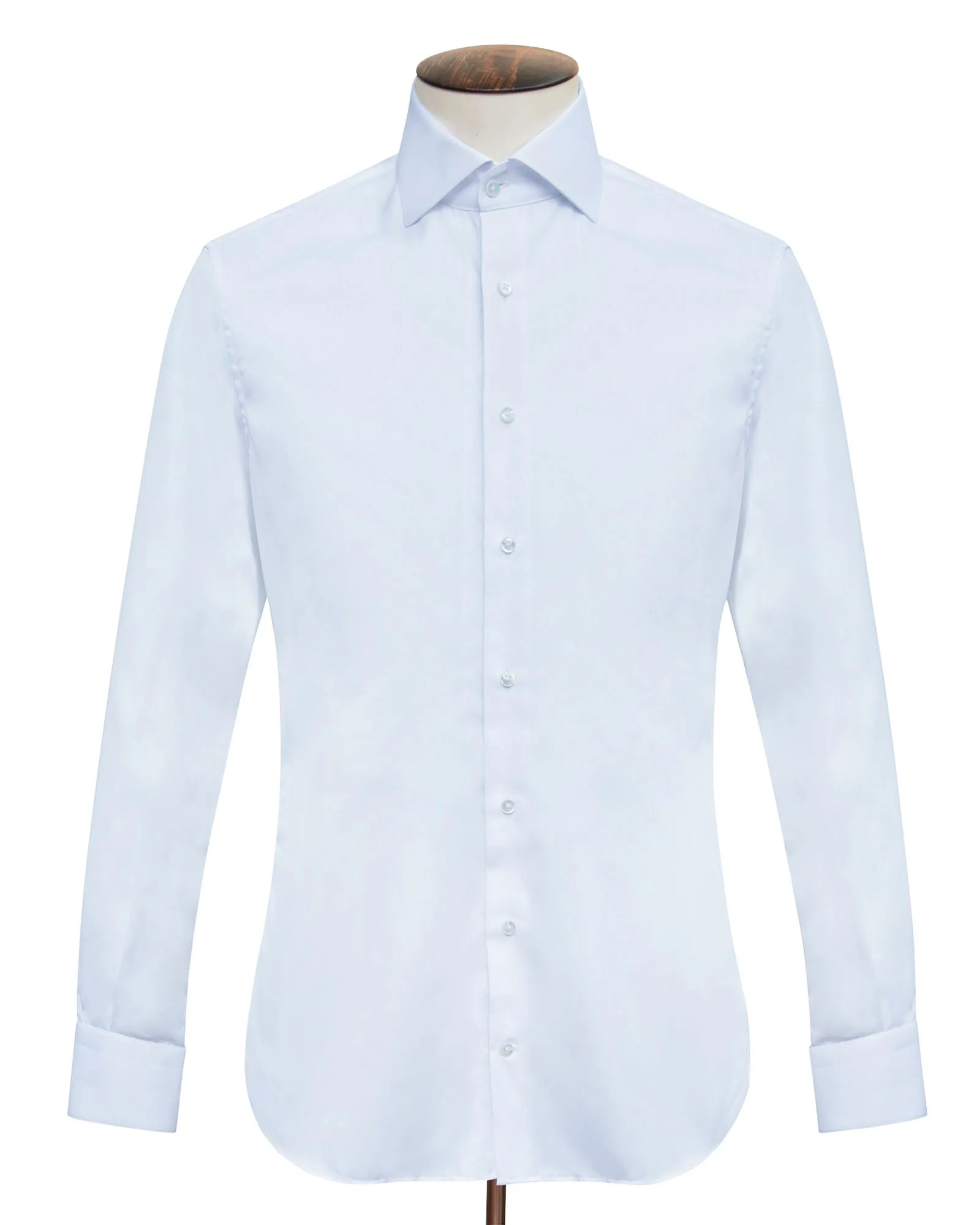 Light Blue Fine Twill Cutaway Collar Shirt