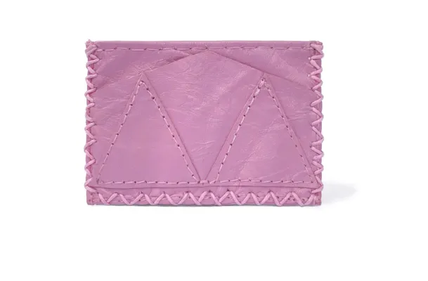 MARTE EGELE BUBBLE GUM PINK OZI CARDHOLDER with Brand’s Metal Logo