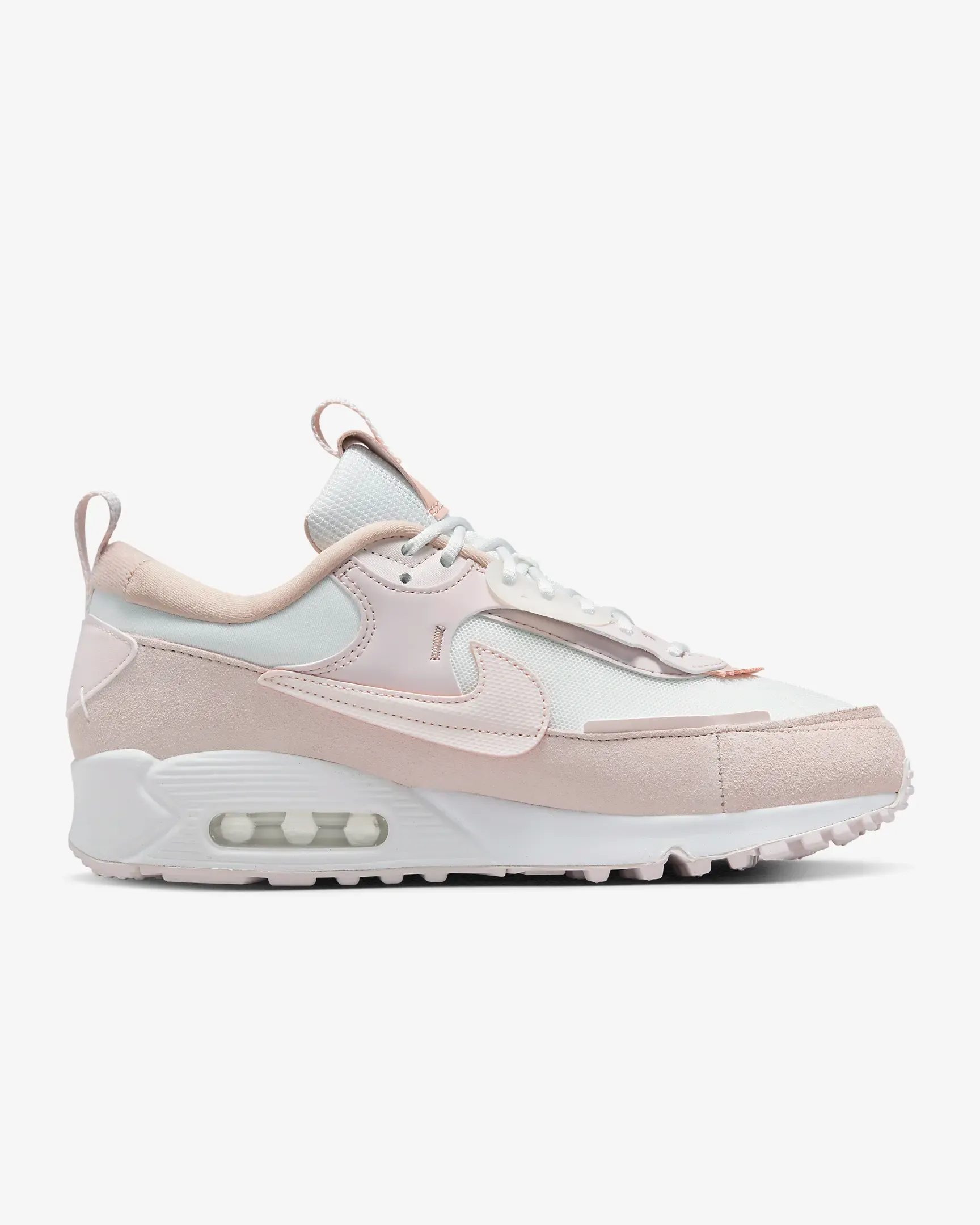 Nike Women's Air Max 90 Futura Shoes - Summit White / Barely Rose / Pink Oxford / Light Soft Pink