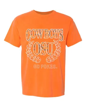 OSU Cowboys Plaid Crest Orange Tee