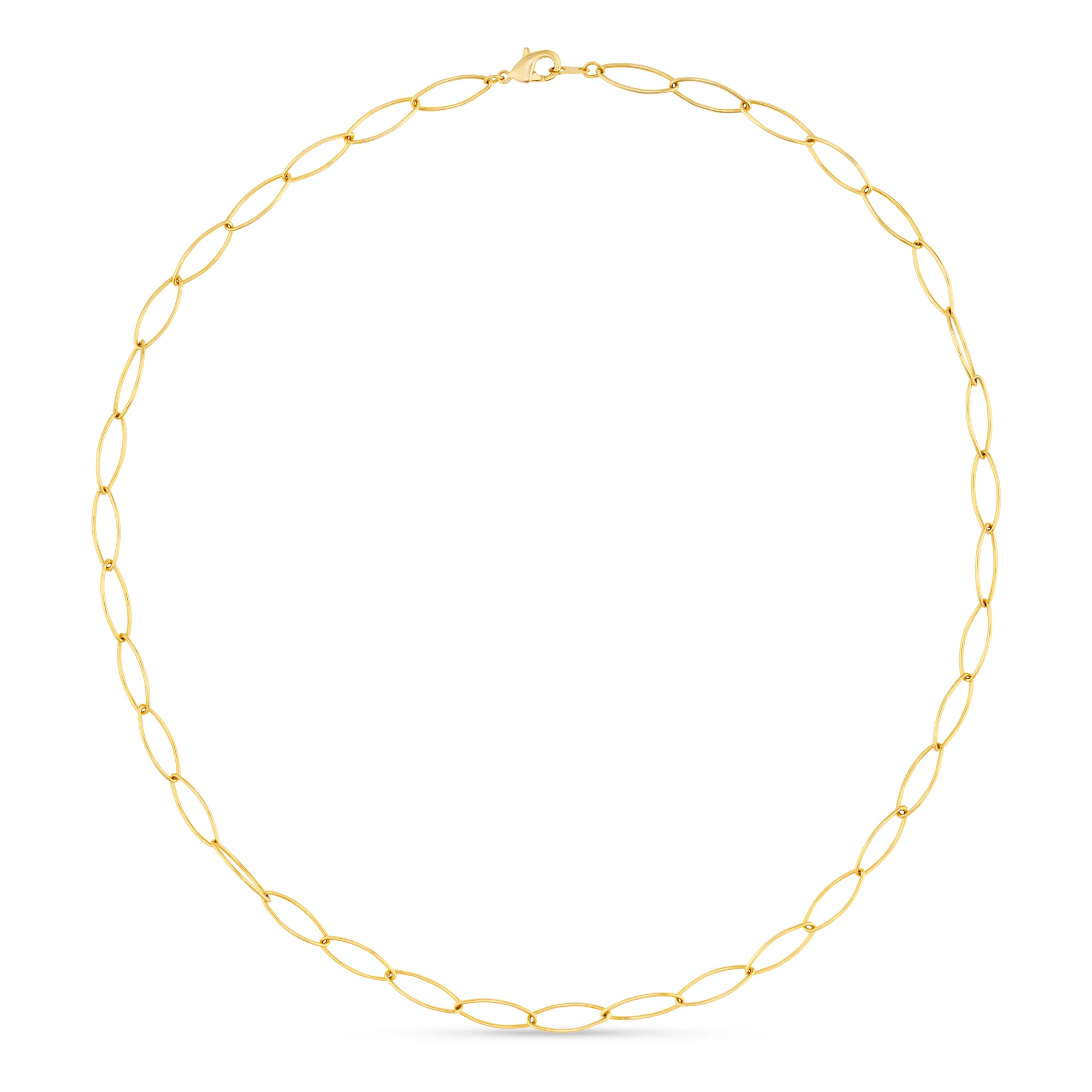 Oval Paperclip Fine Chain Necklace - Gold