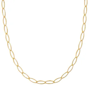 Oval Paperclip Fine Chain Necklace - Gold