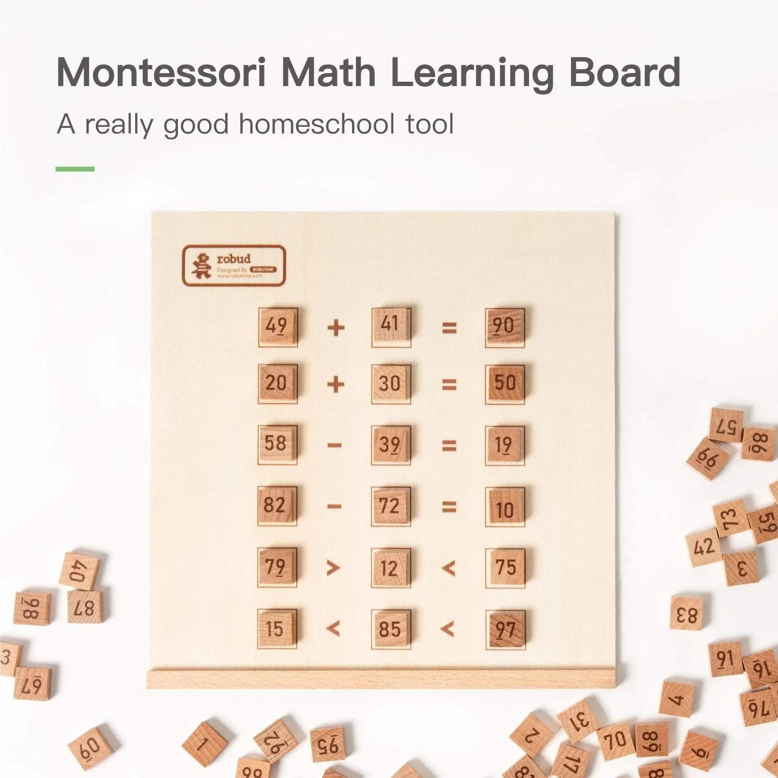 Robotime Montessori Educational Wooden Toys Busy Board Math Learning Tools Kids Children Preschool Counting Geometry Toy Gits