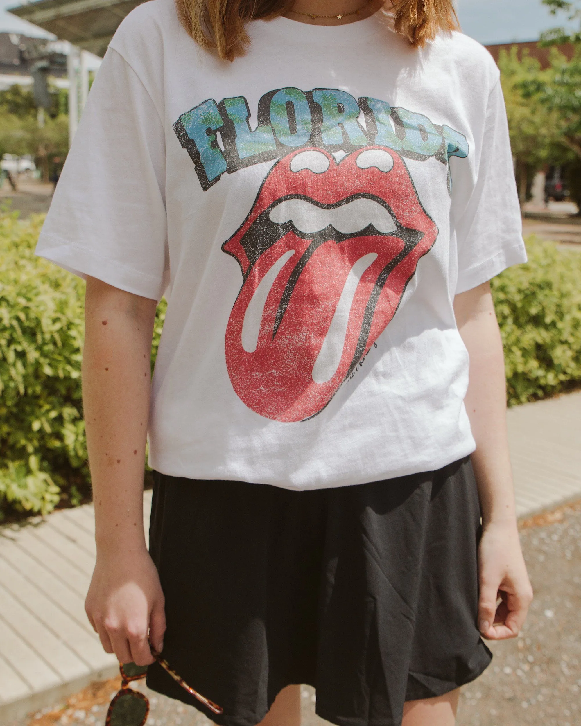 Rolling Stones Florida Flag Rocker White Tee